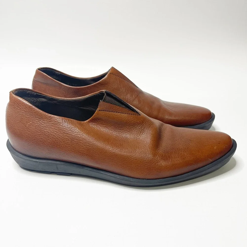 Jildor Sibil Z Shoes 38.8 8.5 Brown Leather Slip On Made in Italy Classic